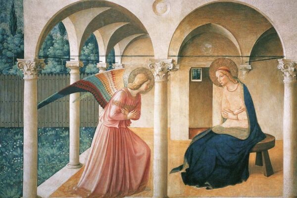 Annunicatie, fresco door Fra Angelico - Museo di San Marco, Florence